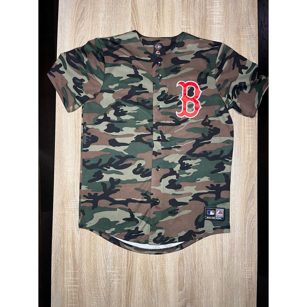 Boston Red Sox Camo Jersey Majestic Official MLB Medium